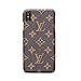 iPhone Xs Max Case Elegant Luxury PU Leather Monogram Pattern Classic Style Cover Case for Apple iPhone Xs Max (Large Logo)