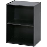 アイリスオーヤマ カラーボックス 2段 幅41×奥行29×高さ58.6cm ブラック ECX-2