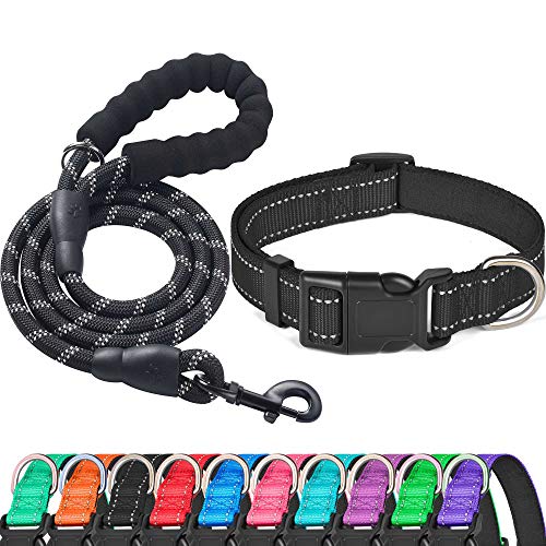 Ladoogo Reflective Dog Collar Black