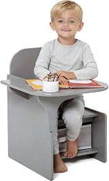 Rainbow Tree Kids Table and Chairs Set 2 in 1 with Storage Grey