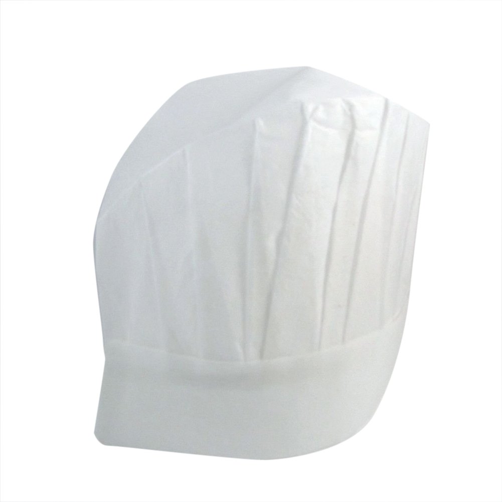 EUBUY White Professional Disposable Paper Cooking Kitchen Adult Chef Hats(24 pcs)