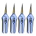 Happy Hydro - Trimming Scissors - Curved Tip - Titanium Coated Blades with Spring-Loaded Comfort Grip Handles - 4 Pack