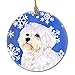 Caroline's Treasures SS4619-CO1 Maltese Winter Snowflakes Holiday Christmas Ceramic Ornament, Multicolor