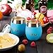 Outdoor Vacuum Insulated Wine Tumblers with Lids (Set of 2), Stainless Steel Glasses 8oz - Double Wall Stemless Metal Cup - Travel, Camping, Lightweight, Unbreakable, Portable, BPA Free