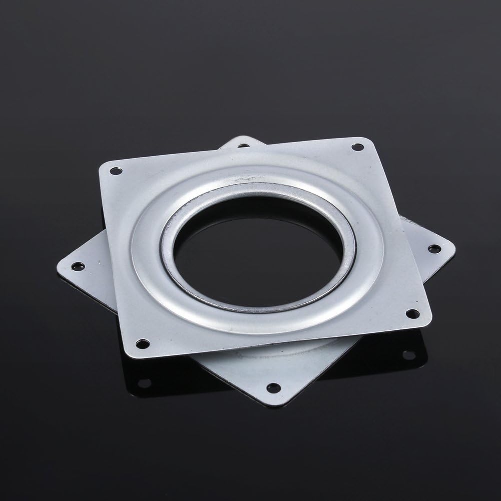 Yosoo 4" Square Full Ball Bearing Swivel Plate, Metal Rotating Turntable Plate for TVs Desk - Image 5