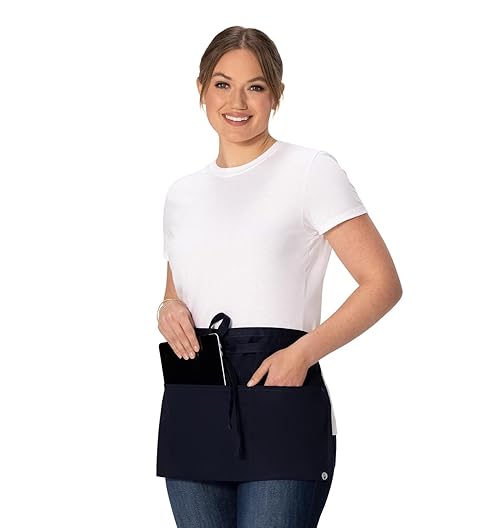 Chef Works Unisex Waitress Apron, Navy, One Size
