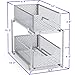 Bextsware Auledio Stackable 2 Tier Under Sink Cabinet Organizer with Sliding Storage Drawer, Silver