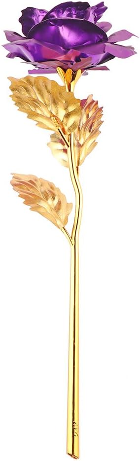 24K Gold Rose Flower with Gift Box, Long Stem Gold Foil Artificial Forever Rose Flower - Image 4