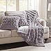 Comfort Spaces Faux Fur Throw Set-Fluffy Plush Blankets for Couch and Bed-Lavender Size 50