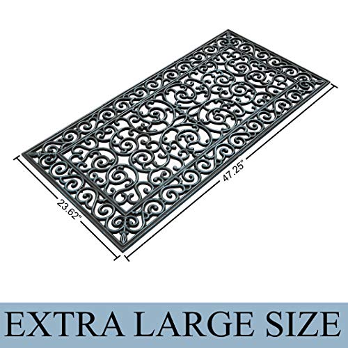 A1HC Large Outdoor Floor Mat, Natural Rubber, 24"x48", Ideal for