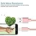 Lightning Cable, 3Pack Nylon Braided 6FT/2M Charger Cable USB Cable Sync & Transfer Data, Charging Cord - Pink