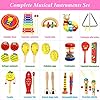 Only Better Toddlers Musical Instruments Wooden Music Toys 24 Pcs Musical Percussion Drum Set for 3 4 5 Years Olds 36…