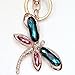 Bolbove Crystal Dragonfly Keychain Sparkling Keyring Rhinestones Purse Pendant Handbag Charm