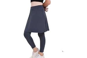 Xioker Girls Knee Length Skirts with Leggings,Girls Skirted Full Length Leggings with Pockets