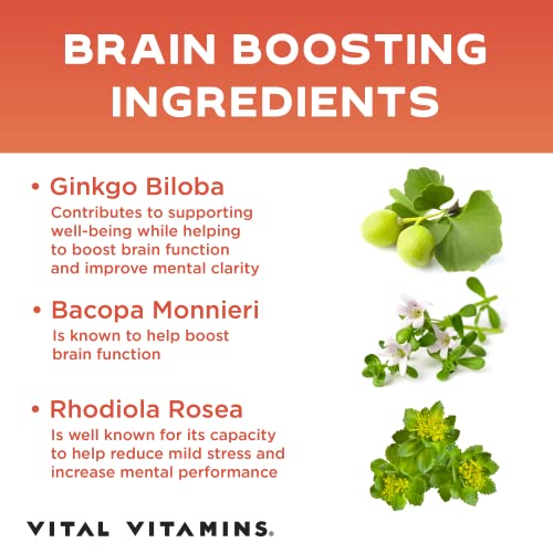 Vital Vitamins Brain Booster Memory, Focus, & Concentration