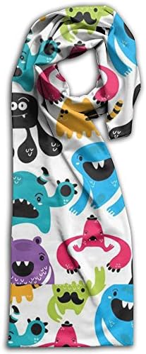 Vector Illustrator Monster Cartoon Personal Illus Winter Scarves Lightweight Warm Towel Stylish Shawl Scarf Adult