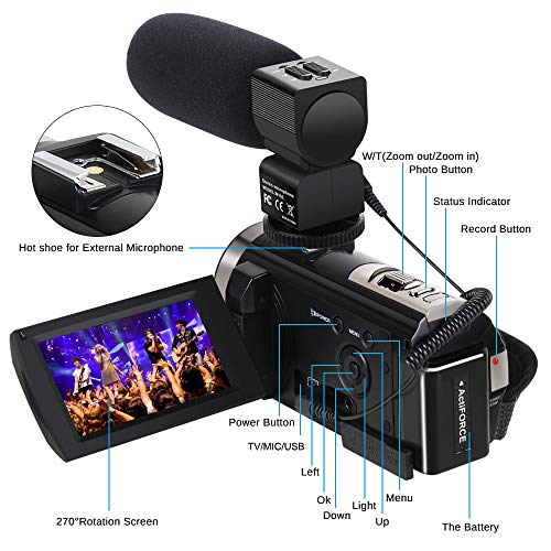 6 Camcorder+Actinow+Microphone+Rotatable+Batteries