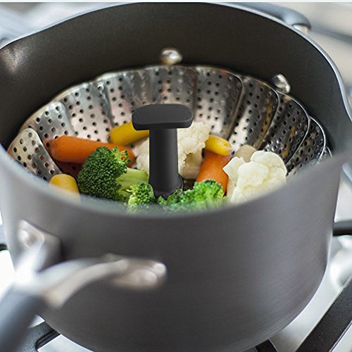 Vegetable Steamer Basket, Alotpower Foldable Stainless Steel Steamer Basket Folding Steamers for Fish Veggie Seafood with Extendable Handle for Various Size Instant Pot Pressure Cooker (7" to 11") - Thumbnail 4