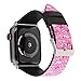 Lovely Style Watch Band Strap Cute Dressy Leather Wristband Bracelet Compatible with 40mm 38mm Apple Watch Series 4/3/2/1 (Pink/White)