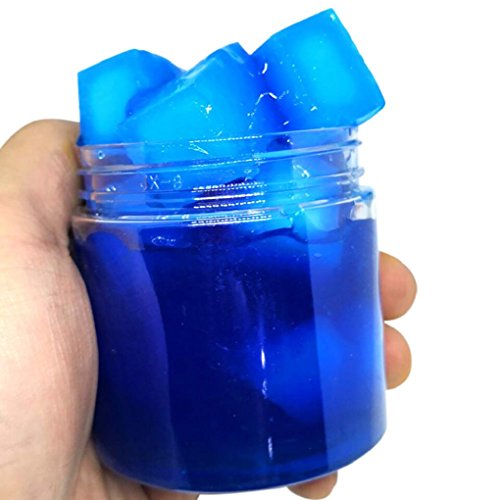Ulanda Amazing Jelly Cube Slime,100ml Super Squishy Scented Stress Reliever Clay Toy (Blue)