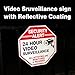 2-Pack Video Surveillance Sign, 10 x 10 Rust Free .040 Aluminum Security Warning Reflective Metal Signs, Indoor or Outdoor Use for Home Business CCTV Security Camera, UV Protected & Waterproof,Red