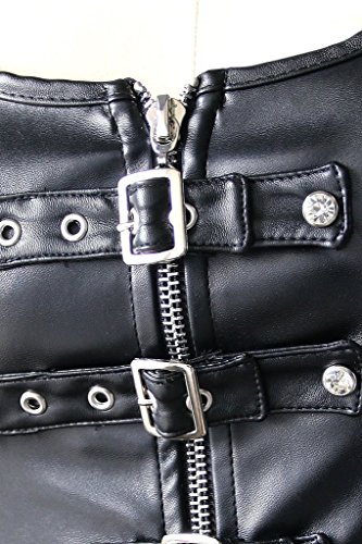 YIANNA-Steampunk-Punk-Rock-Faux-Leather-Buckle-up-Corset-Bustier-Basque-Top