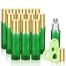 Olilia Glass Roll on Bottles with Metal Roller Balls, Essential Oils Key included 12 Pack of 10ml(1/3oz) (Green - Gold Lids)