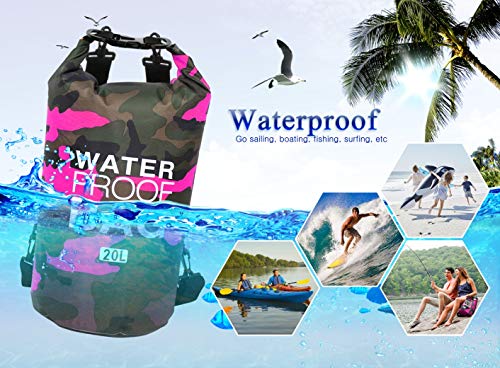 Idefair Wasserdichter Packsack, Schwimmender Trockenrucksack Strandtasche Leichter Trockensack für den Strand… – Bild 3