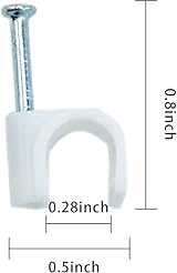 LAMXD 8mm Round Cable Clips 100pcs Steel Nail Wire Holder Management Tidy view 2
