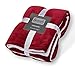 Pembrook Fleece Throw Blanket - Dark Red - Super Soft and Warm Reversible Plush Coral Micro Fleece and Sherpa Shearling Lining - Sizes 51 X 63 inches - Great for couch, bed, sofa, loveseat