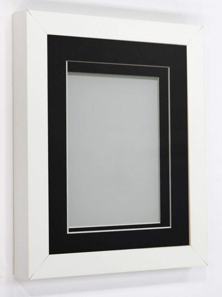 Rickman Box Frame White with Black Mount, 7x5 for 5x3 inch