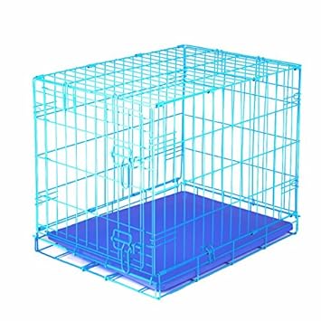 MUNCHOS Dog Cage with Removable Tray, Blue (24-inch)