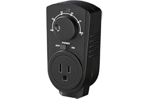 EconoHome Adjustable Thermostat - Universal Plugin Heating & Cooling Thermostat - Compatible with Most EconoHome Wall Mount Space Heaters