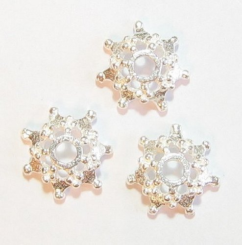 4 pcs .925 Sterling Silver Bead Flower Cap 4mm X 8mm/Findings/Bright