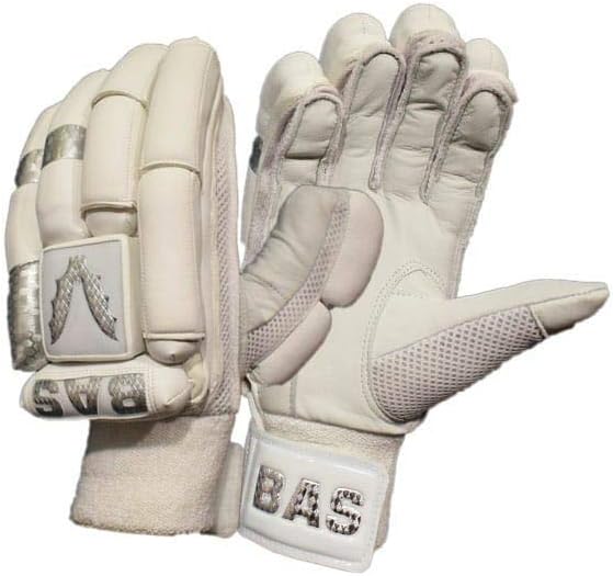 BAS Vampire White Silver Cricket Batting Gloves Men Left Hand