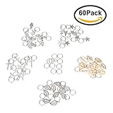 Jaciya 60pcs Hair Braid Silver Hair Pins Ring Shell Hands Cross Leaves Star Pendant Rings Set Hair Clip Headband Hair Accessories