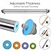 PROKITCHEN Adjustable Rolling Pin with Thickness Rings for Baking, Adjustable Stainless Steel Designs Dough Roller Pins for Cookie Decorating & Dough Pizza Pie Adjustable Long Rolling Pin 23.6 Inch