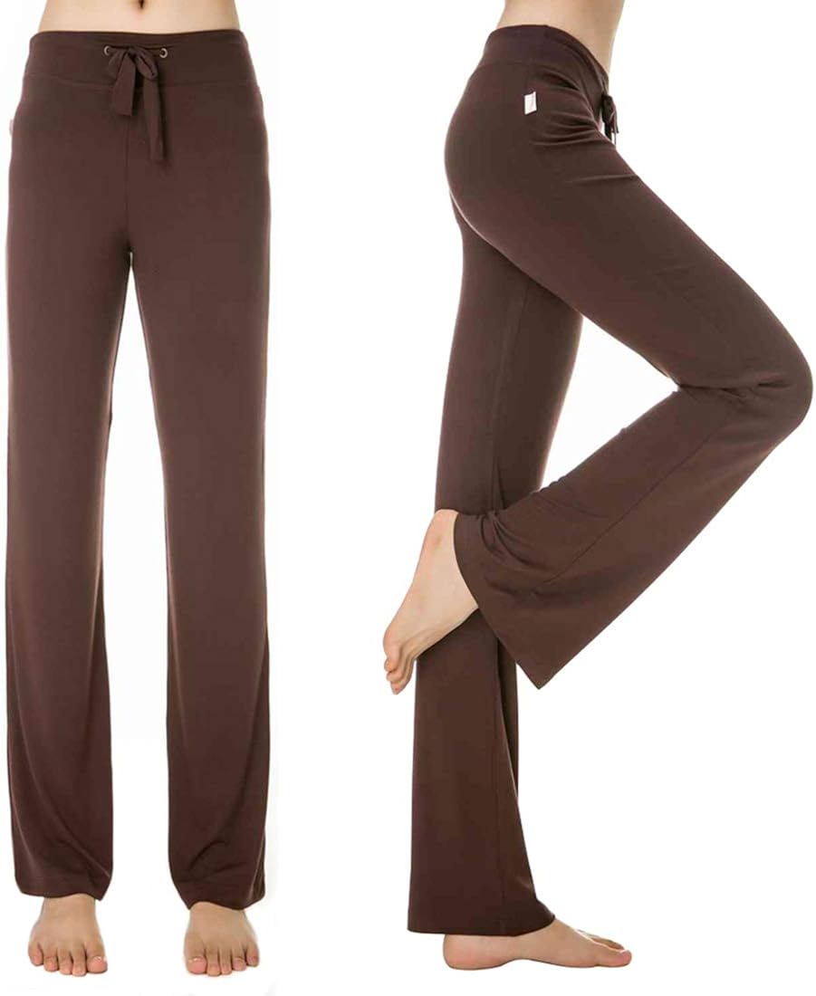 KYYPFW Womens Loose Drawstring Trouser Wide Leg Yoga Pants for Sporting Straight Pants Sports