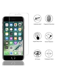 Pack de 3 protectores de pantalla MP-MALL competibles para iPhone 7, de vidrio templado [marco de alineación fácil instalación] con garantía de por vida de reemplazo