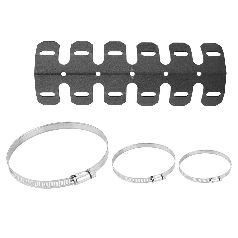 For Motorcycle Heat Shield-Motorcycle Exhaust Pipe Protective Cover,Motorcycle Heat Guard Cover, Motorcycle Heat Shield Curve Exhaust Muffler Pipe Cover Heel Guard (black)