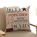 Do4U Cotton Linen Home Decor Sofa Throw Pillow Cover Cushion Case 18 x 18 inch (Alphabet) (POP Moive)
