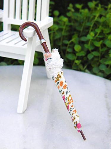 My Fairy Gardens Miniature Accessories - Floral Parasol Umbrella - Mini Dollhouse Supply Expressions