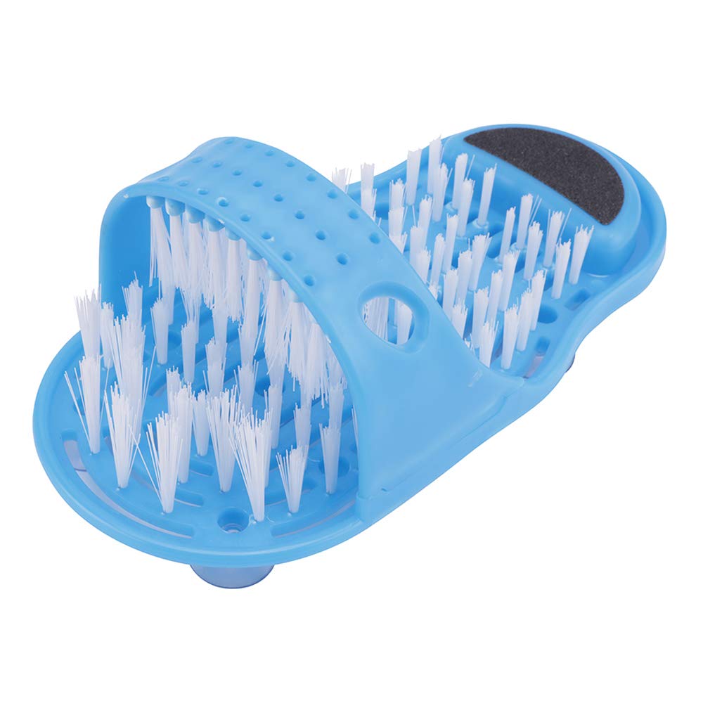 MYCreator Bathroom Foot Cleaner, Shower Feet Brush Foot Cleaning Slipper Scrubber Massager Bristles Foot Soles Massage Tool with Non Slip Suction Cups Stick on Floor