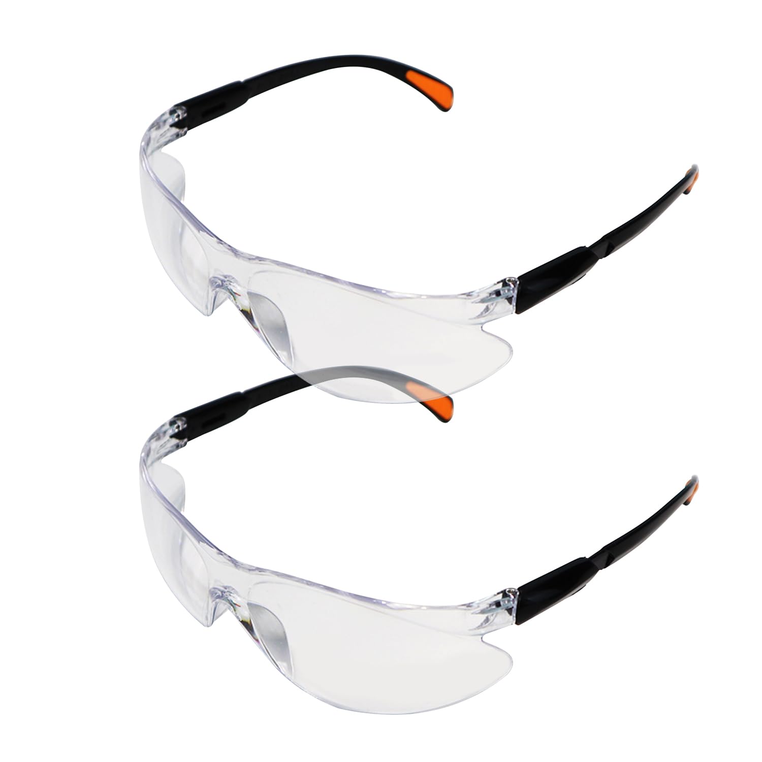 DUINIU 2 Pieces Work Safety Glasses, Anti-Fog Clear Cycling Glasses, Lightweight Dustproof Protective Glasses for Cycling, Crafting and Laboratory