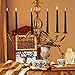 YIHAN 6 Pack Tall Taper Candles - 8 Inch Black Dripless, Unscented Dinner Candle - Paraffin Wax with Cotton Wicks - 6 Hour Burn Time