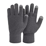 Bodvera Winter Touchscreen Warm Wool Lined Knitted Gloves for Men/Women- Texting for Smartphones