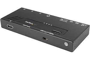 StarTech.com 4 Port HDMI Switch - 4K with Fast Switching, Auto-Sensing & Serial Control - Automatic 4x1 HDMI Video Switcher B
