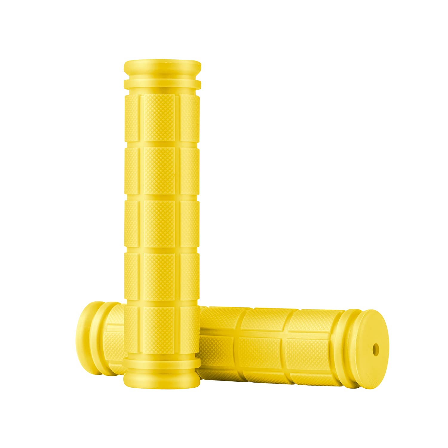 Bicycle Handlebar Grips, MSDADA Soft Rubber Bike Handles Grip for Kids Bike/Scooter/BMX/MTB/Push Bike/Mountain Bike/Tricycle/Road Bike/Wheel Chair/Cruiser/Foldable Bike/Universal Size(1 Pair) (Yellow)