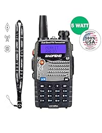 Baofeng Radio UV-5RA 2019 5W 1800mAh Li-ion Batería Mirkit Edition y correa para el cuello de la marca "Mirkit Ham Radio Operator" 's Walkie Talkies Dual Band Ham Two Way Radios USA