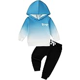 nilikastta Toddler Baby Boy Clothes Long Sleeve Gradient Color Design Hoodie With Pants 2pcs Fall Winter Outfit Set 1-5T